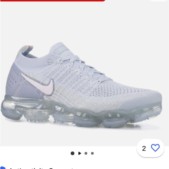 Nike Women’s Air Vapormax Flyknit 2 Size 8.5 Pure Platinum/Arctic Pink. Like New - Picture 1 of 12